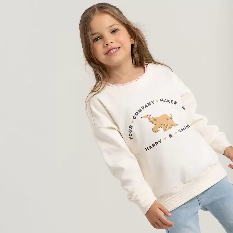 Buzo cerrado para niña con grafico