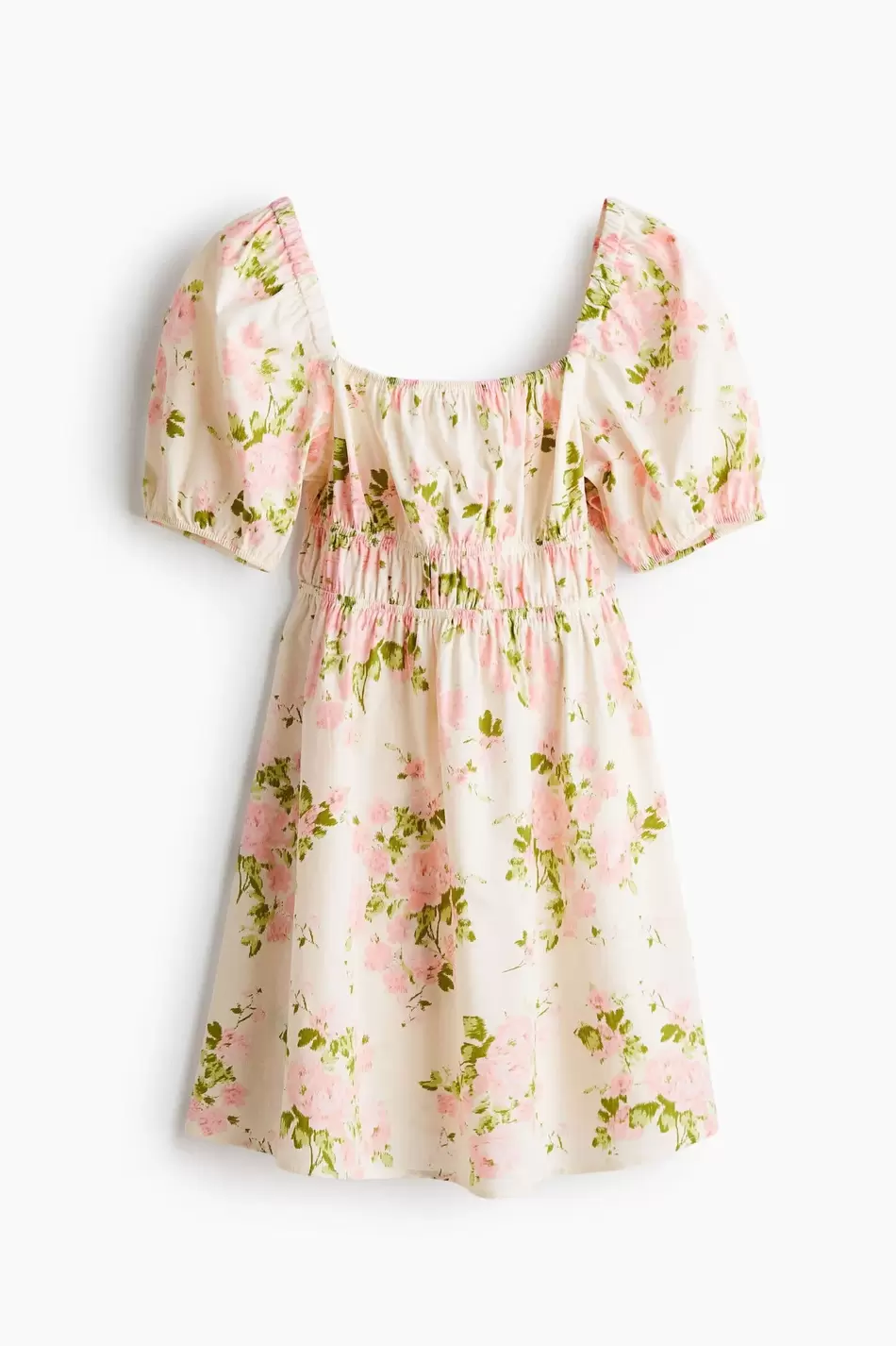 Vestido de popelina con mangas globo
