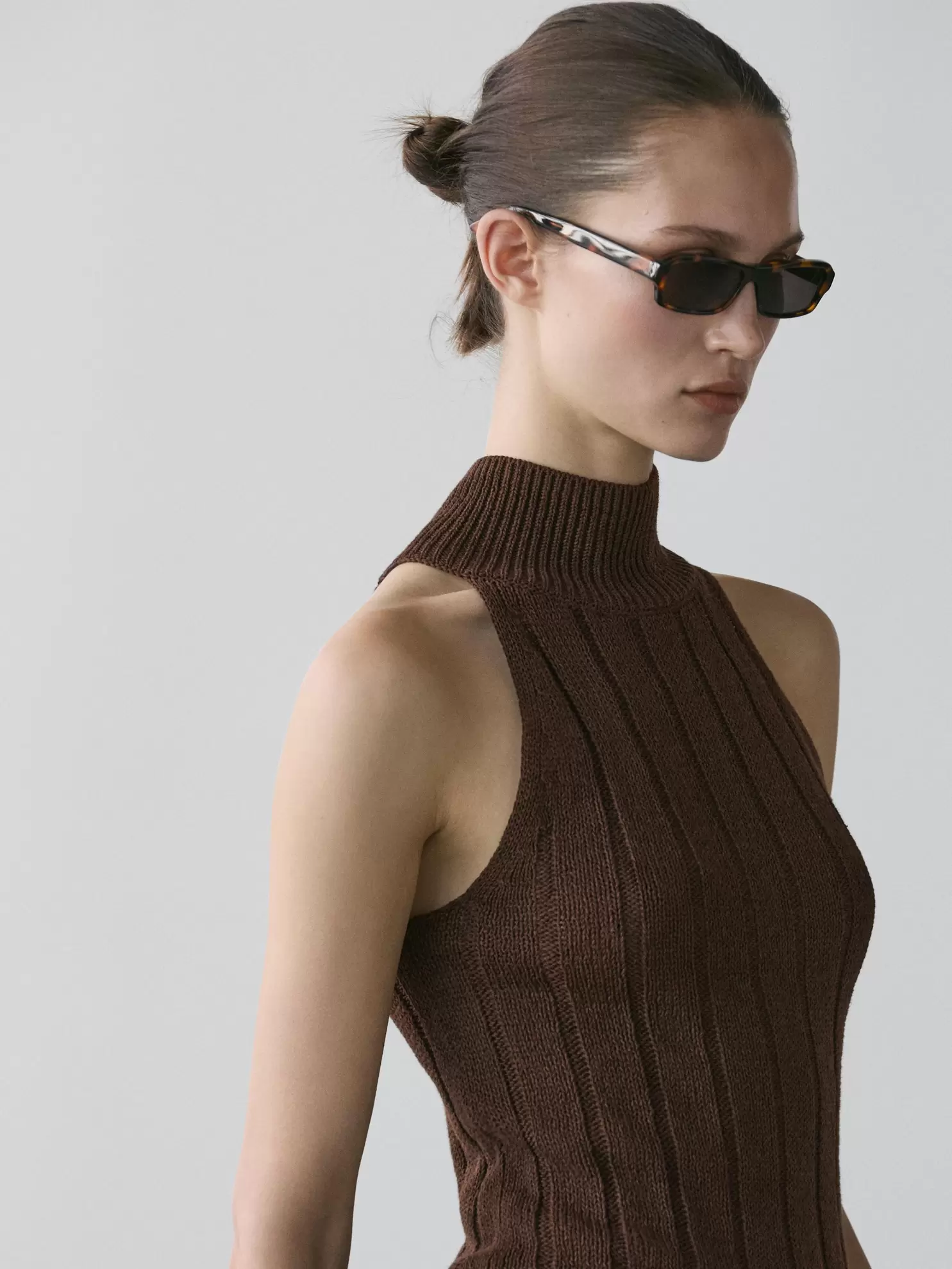 Top halter mezcla algodón