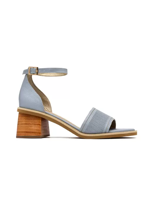 Sandalia para mujer en cuero de tacón robusto REF ZFR1805