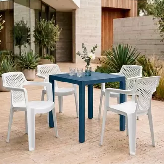 Combo Comedor Mia, 1 Mesa Barú Azul, 4 Sillas Mia