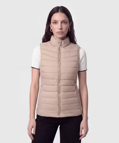 Chaleco Acolchado Con Cierre Para Mujer
