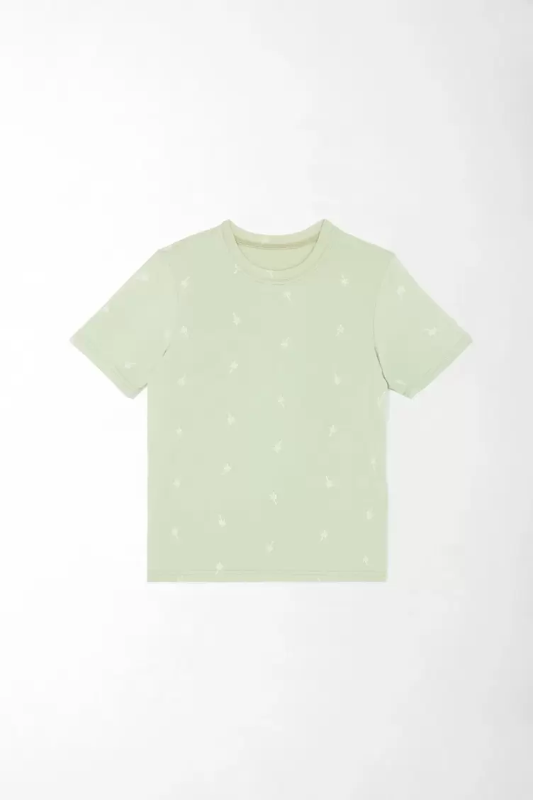 Camiseta con estampado de palmeras verde para niño