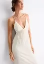 Vestido largo bambula tirantes abalorios