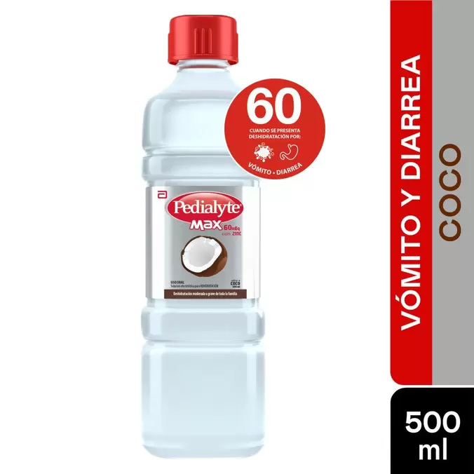 Pedialyte Max Zinc 60 Sabor Coco 500 mL