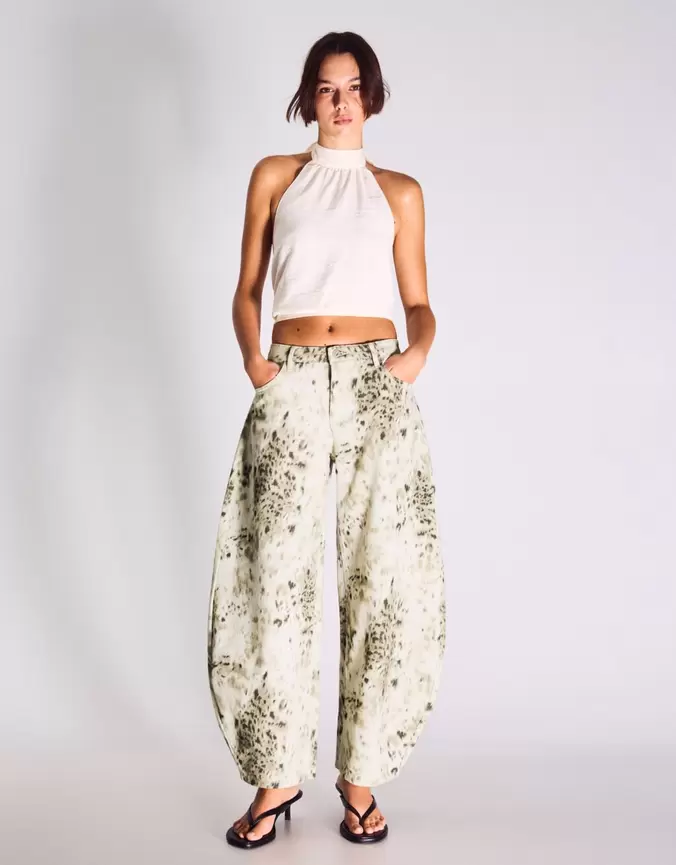 Pantalón barrel print