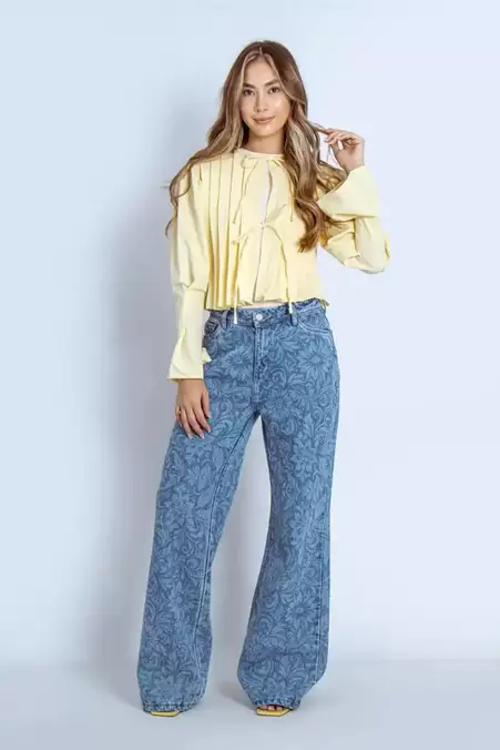 Jean Wide Leg Estampado - 716010