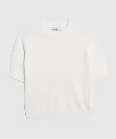 Camiseta Unicolor Manga Corta para Mujer