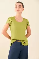 Blusa manga tulipán - Verde