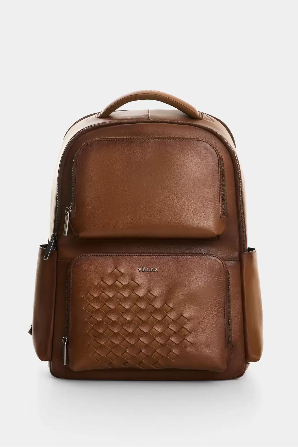 Morral Monet 3.0 en cuero con tejido para hombre Miel