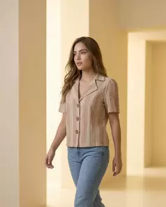 Blusa manga corta rayas 63st3226