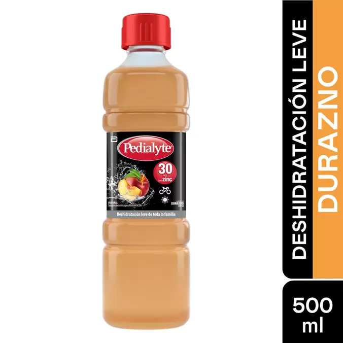 Pedialyte Zinc 30 Sabor Durazno 500 mL