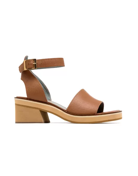 Sandalia plataforma de cuero REF SDI1802