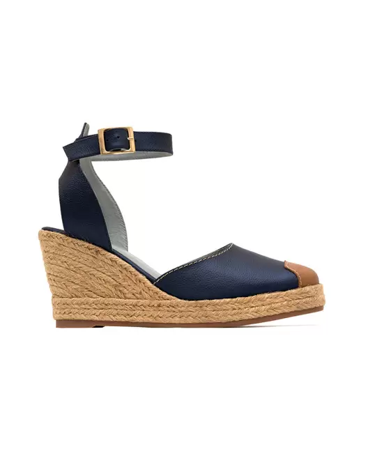 Zapato cuña tipo espadrila, bohemio y femenino en cuero REF ISA1792