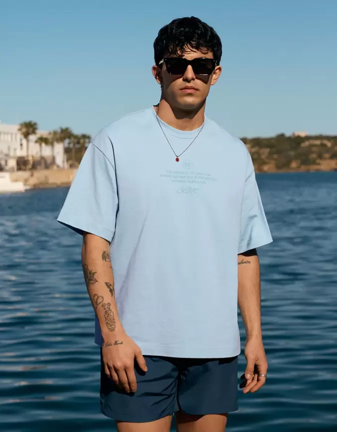 Camiseta manga corta bordado