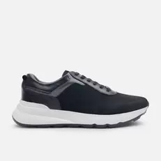 Tenis dave de cuero para hombre - Negro