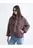 Chaqueta Acolchada Cuello Alto Para Mujer Café
