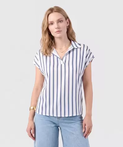 Blusa a rayas con Escote en V para Mujer