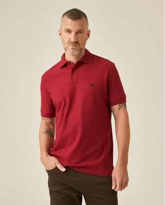 Camisa Polo de Hombre Classic Fit Manga Corta con Pato Bordado Tono a Tono en Algodón