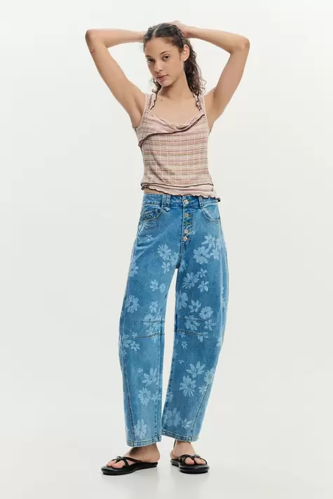 Pantalón vaquero flores