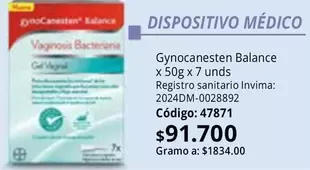Balance - Gynocanesten x 50g x 7 unds