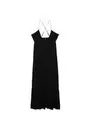Vestido largo bambula tirantes abalorios