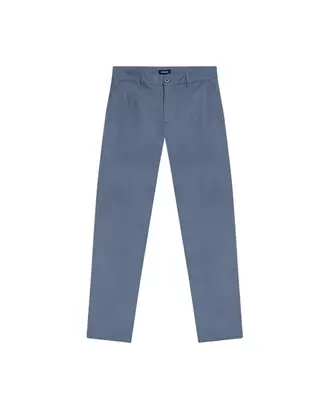 Pantalón de Hombre Chino Tiro Medio con Bolsillos Diagonales en Mezcla de Algodón