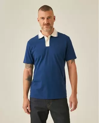 Camisa Polo de Hombre Slim Fit Estilo Preppy con Pato de Colores Bordado en Mezcla de Algodón