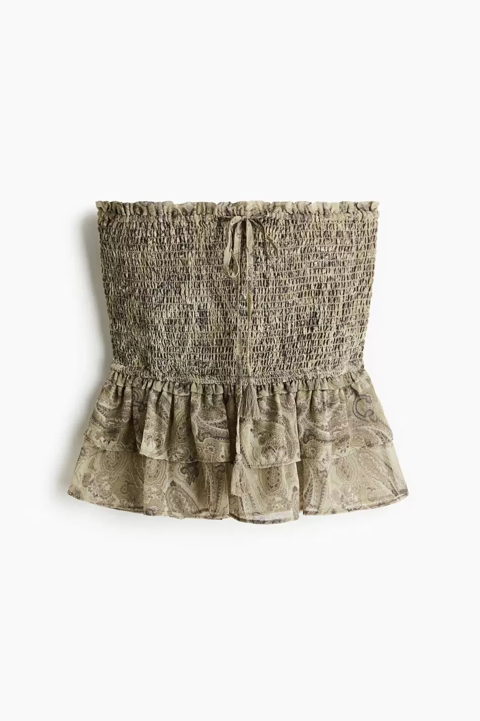 Blusa bandeau con enresortado