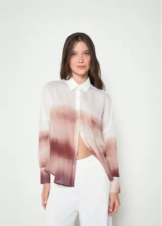Camisa Manga Larga Estampado Continuo