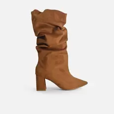 Bota tacon lysara de textil para mujer - Miel