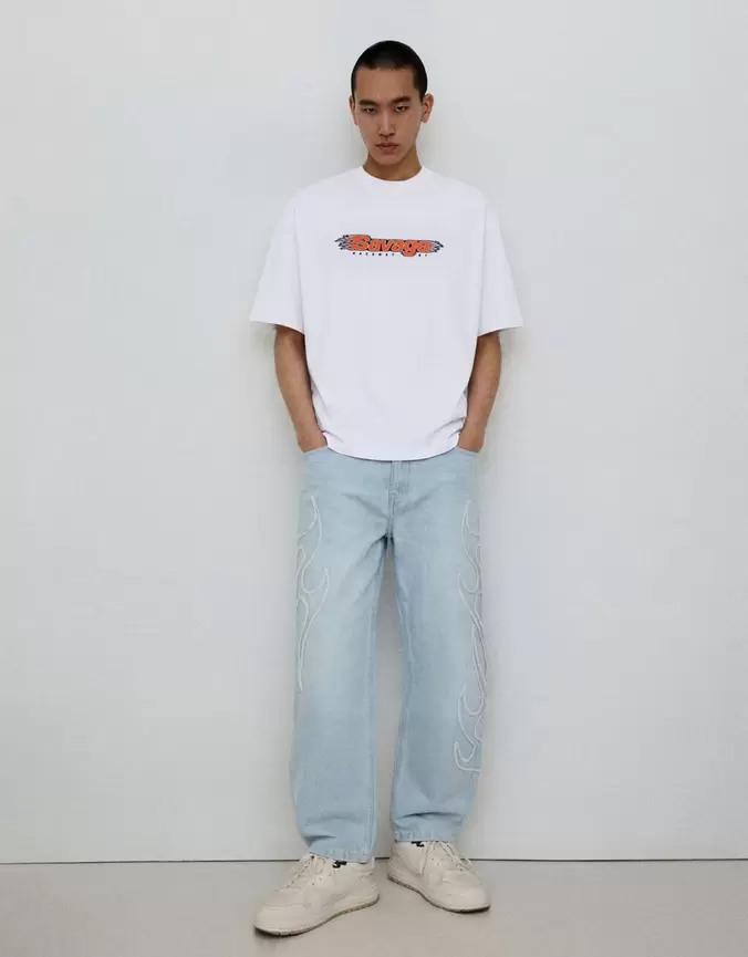 Jeans baggy parche