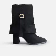 Bota tacon elaris de textil para mujer - Negro