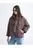 Chaqueta Acolchada Cuello Alto Para Mujer Café