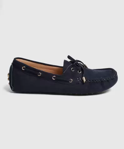 Mocasín De Gamuza Con Lazo Para Mujer
