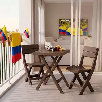 Combo Plegable Barú, 1 Mesa Rectangular, 2 Sillas