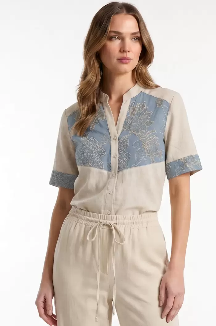Blusa Lino Azul