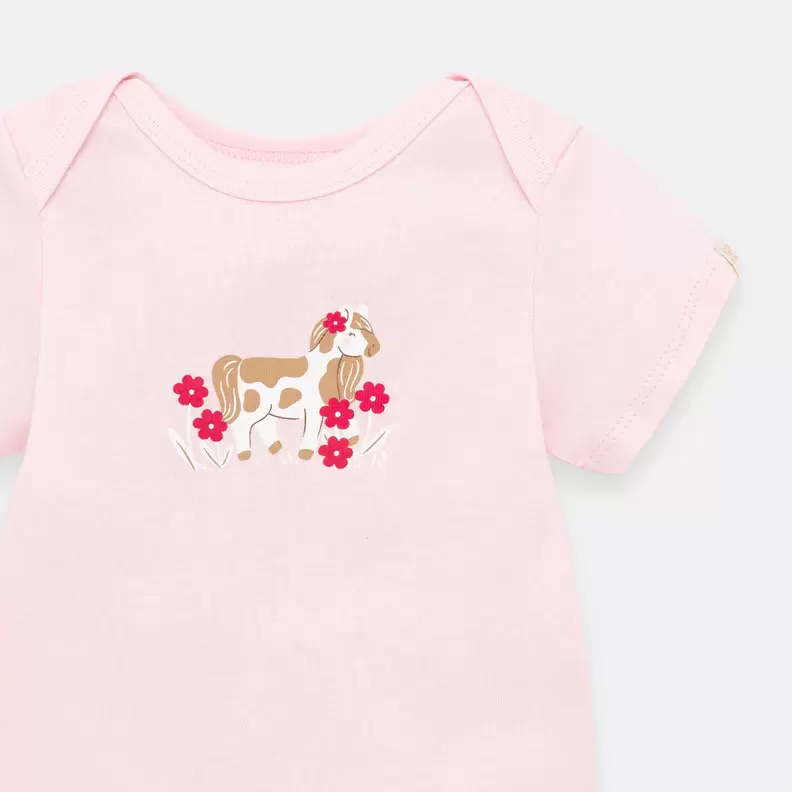 Set x3 de body para bebé niña con manga corta