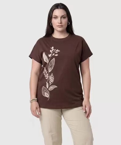 Camiseta Manga Corta Cuello Redondo Mujer Curvy