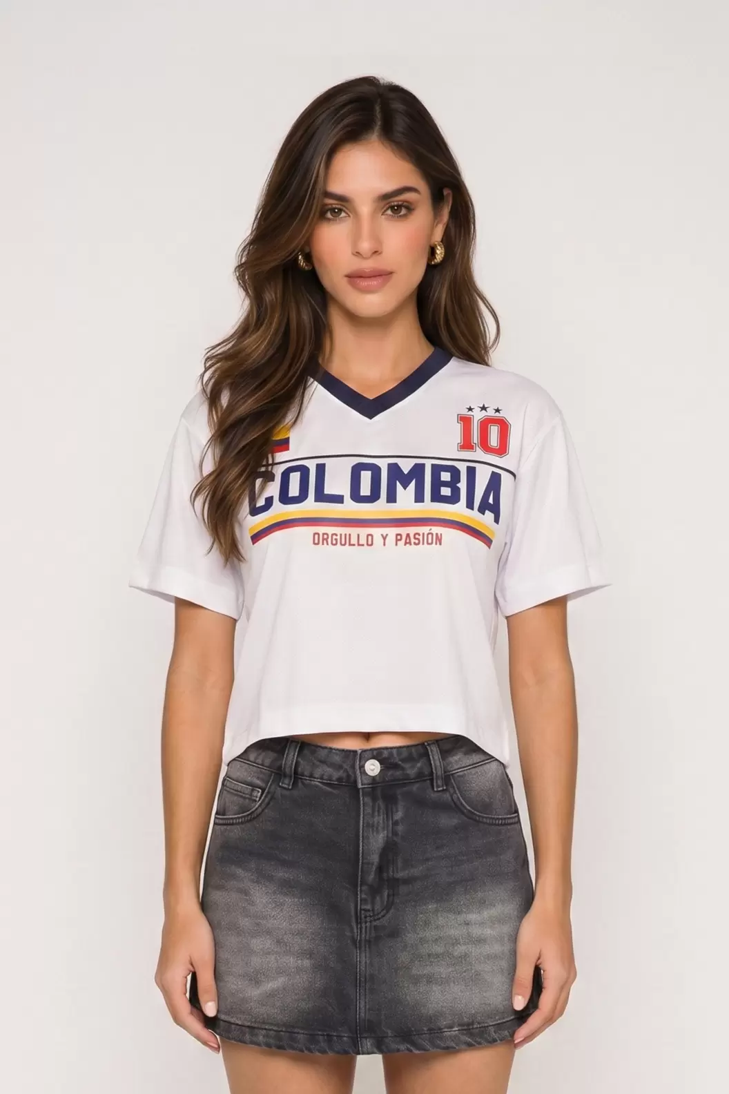 Camiseta de dama básico cuello en v
