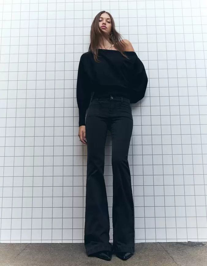 Pantalón flare flaps pocket