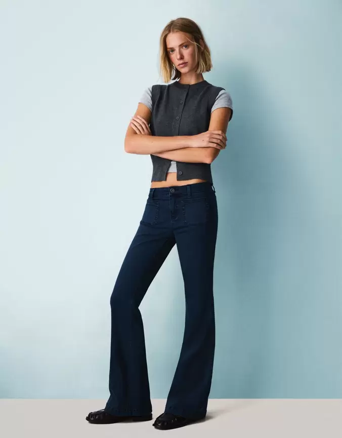Pantalón flare flaps pocket