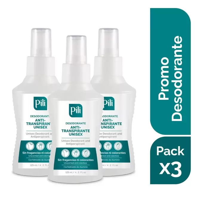 Pack x3 Desodorante Antitranspirante Unisex