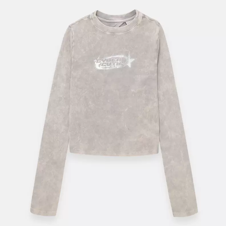 Camiseta croptop para niña manga larga