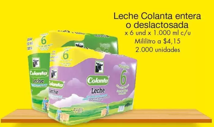 Colanta - Leche entera o deslactosada