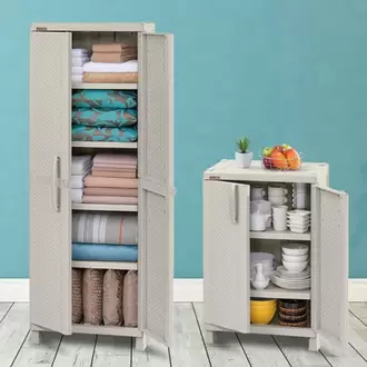 Combo Cocina Rattan, 1 Armario Grande, 1 Armario Mediano