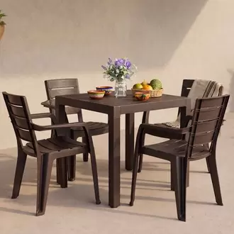 Combo Comedor Barú, 1 Mesa, 4 Sillas Con Brazos