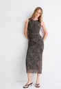 Vestido midi mesh sin mangas