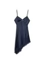 Short asymmetric satin dress