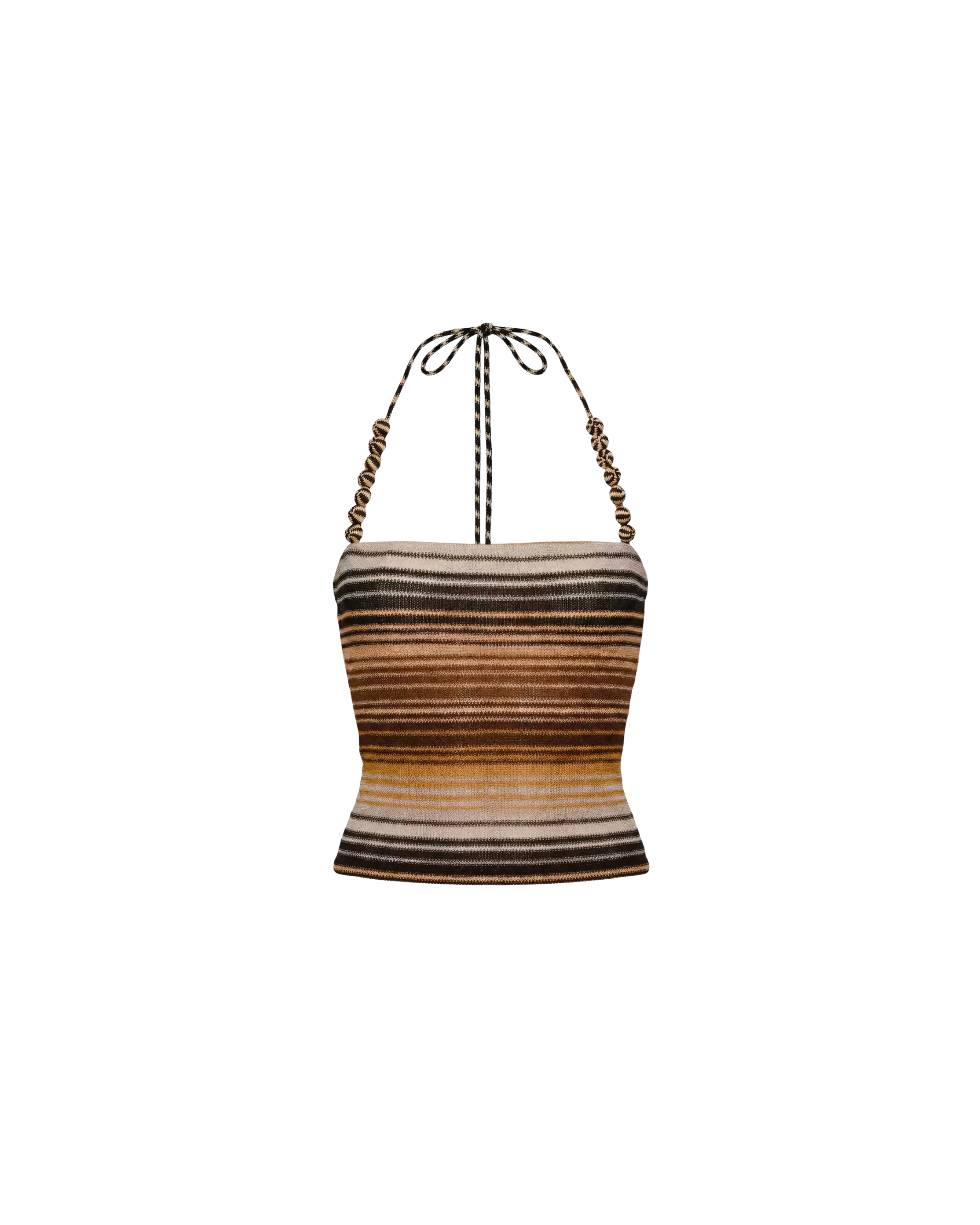 SURI TOP BROWN MULTI STRIPE